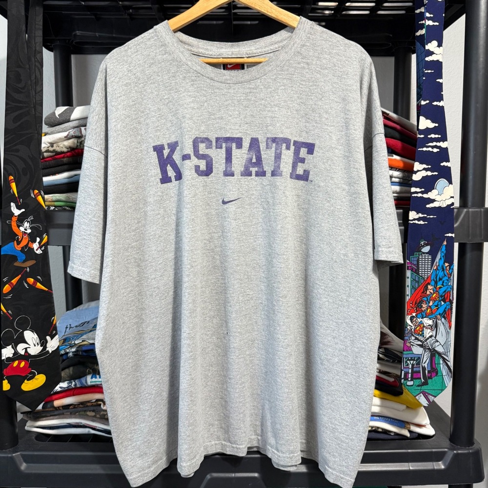 Nike T-Shirt K-State Graphic XXL Gray Vintage Style Minor Thrashing